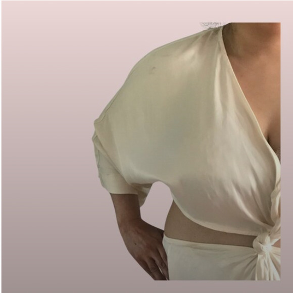 H&M Ivory Cut-Out Mini Dress Sz XL Holidaycore, Bridal, Christmas Cocktail EUC - Picture 8 of 16